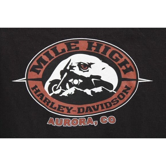 HARLEY DAVIDSON 2XL LIVE TO RIDE....RIDE TO LIVE AURORA, CO BLACK TEE T-SHIRT - Picture 5 of 7